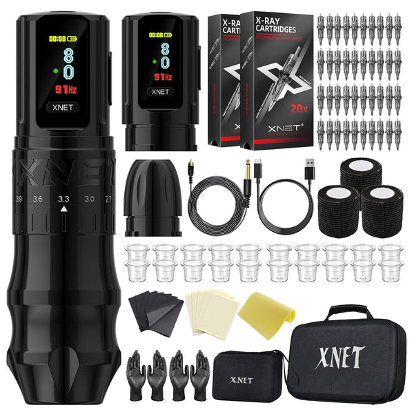 Tattoo Kit-Xnet Bestia Adjustable Strok Wireless Tattoo Machine Kit 2400mAh