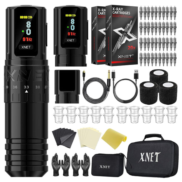 Tattoo Kit-Xnet Vipera Adjustable Stroke Wireless Tattoo Kit 2400mAh