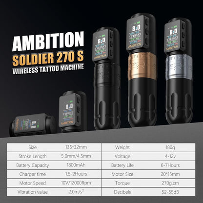 Ambition Soldier270S Tattoo Machine 2400mAh