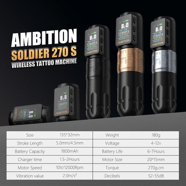 Ambition Soldier270 S Wireless Tattoo Machine