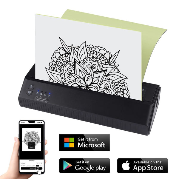 AMBITION WIRELESS TATTOO STENCIL PRINTER WITH 20PCS TRANSFER PAPER