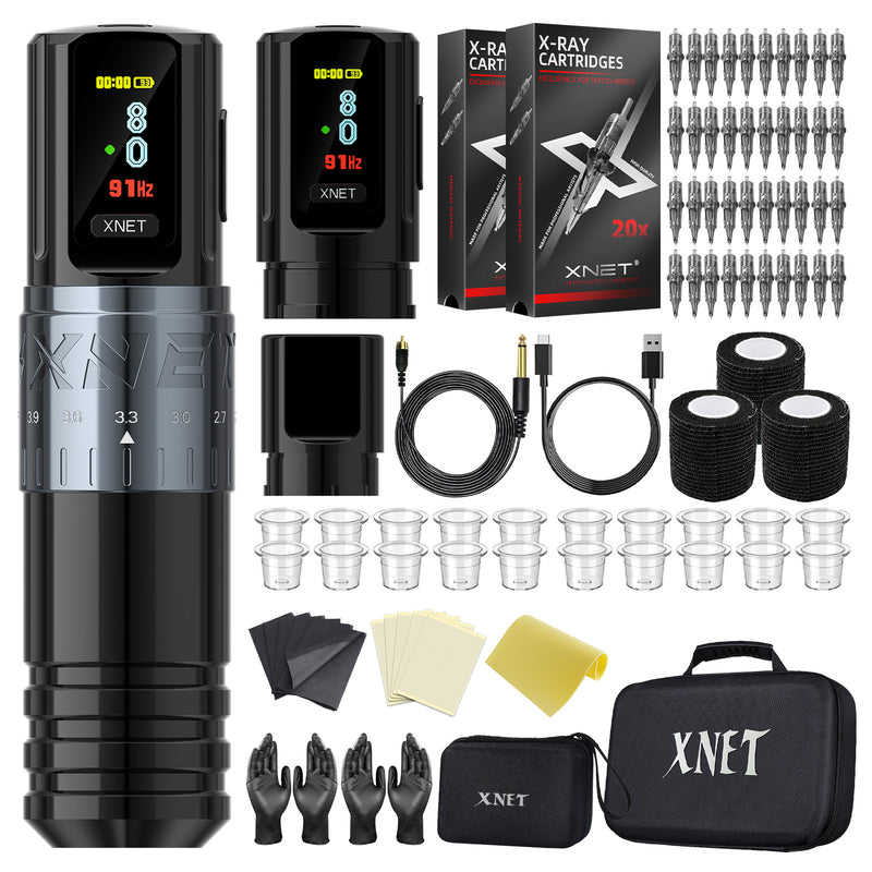 Tattoo Kit-Xnet Vipera Adjustable Stroke Wireless Tattoo Kit 2400mAh