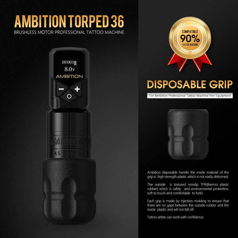 Ambition Torped 36 Stroke 4.5-5.0-5.5mm  Brushless Motor Rotary Tattoo Pen