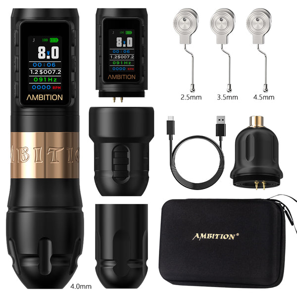 Ambition Vibe Max 2.5-3.5-4.0-4.5mm Stroke Wireless Tattoo Machine