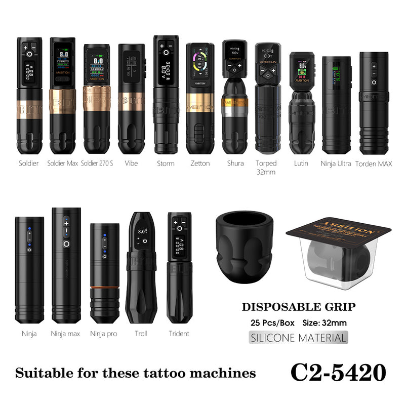 Ambition Disposable Tattoo Grips 30mm/34mm/38mm/42mm