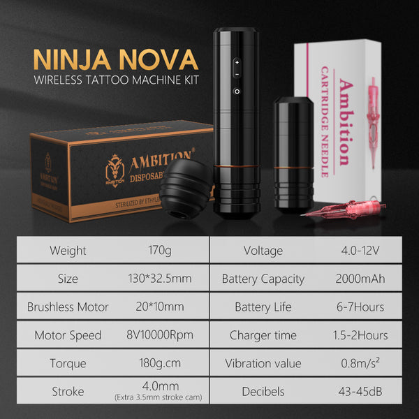 Ambition Ninja Nova Tattoo Machine Kit
