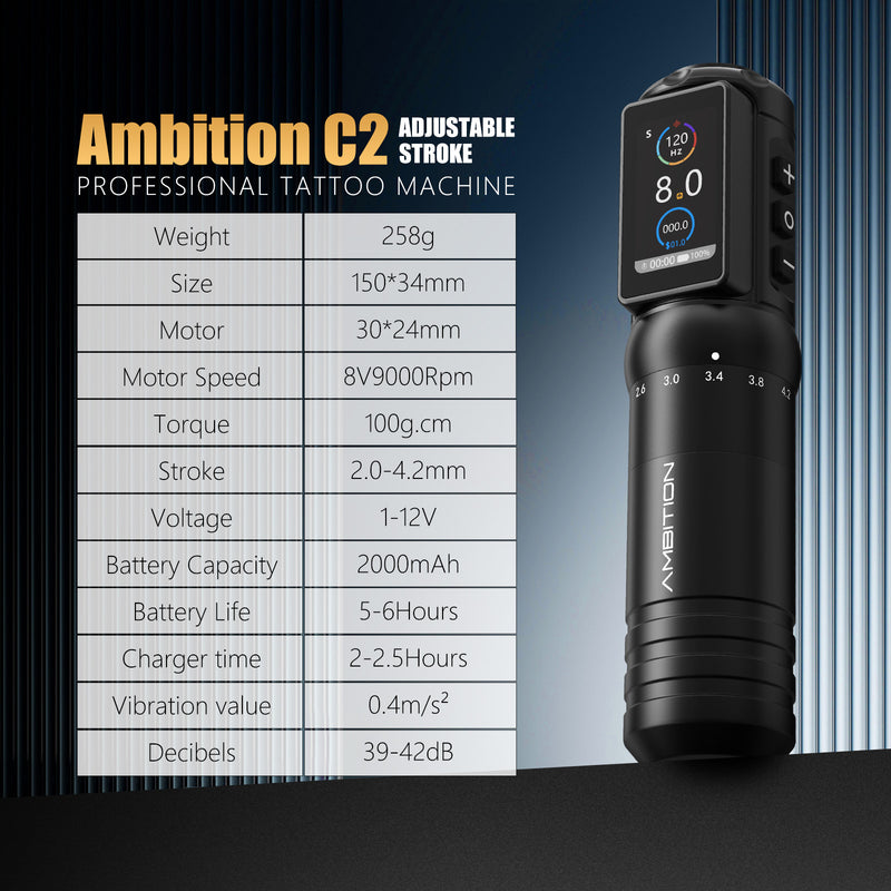 Ambition c2 wireless tattoo pen machine