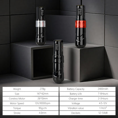 Máquina de Tatuaje Inalámbrica Xnet Flux-3 - 2400mAh