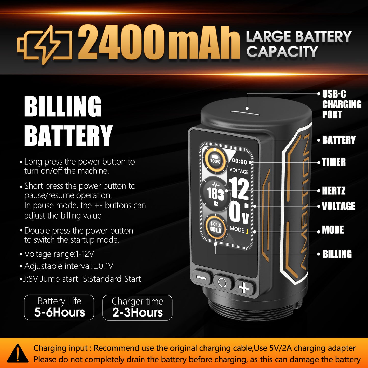 Ambition Ninja Max280 Tattoo Kit 2400mAh