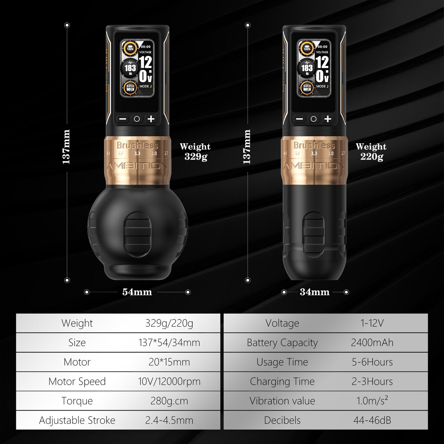 Ambition Ninja Max280 Tattoo Kit 2400mAh