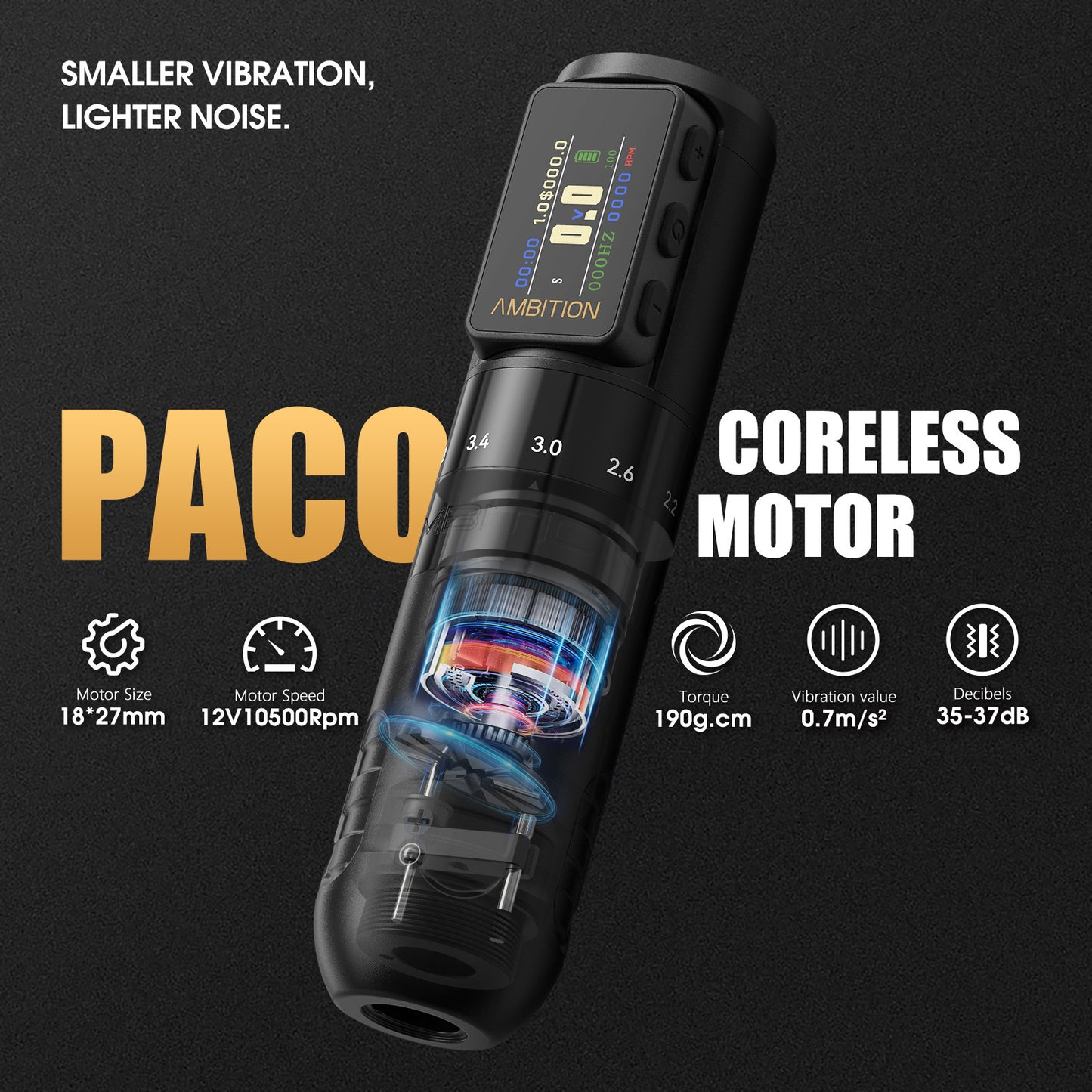 Ambition Paco 2 Tattoo Machine 1700mAh