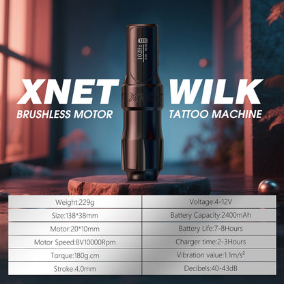 Máquina de tatuajes Xnet Wilk-2025 de 2400 mAh
