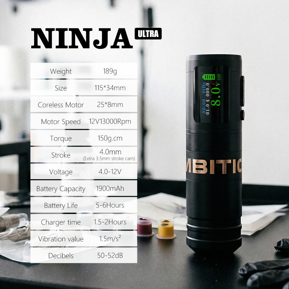 Ambition Ninja Ultra Tattoo Machine 1900mAh
