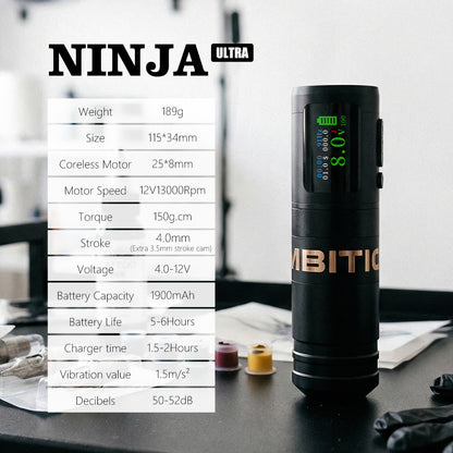 Ambition Ninja Ultra Tattoo Machine 1900mAh