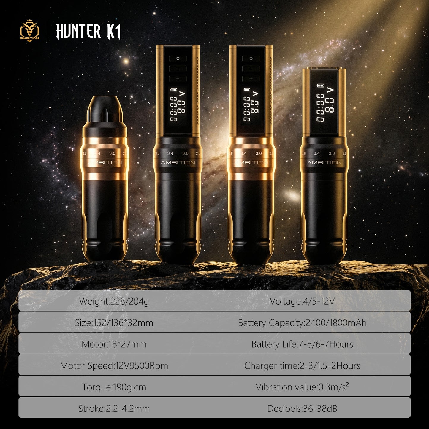 Ambition  Hunter K1 Tattoo Gun 2400mAh