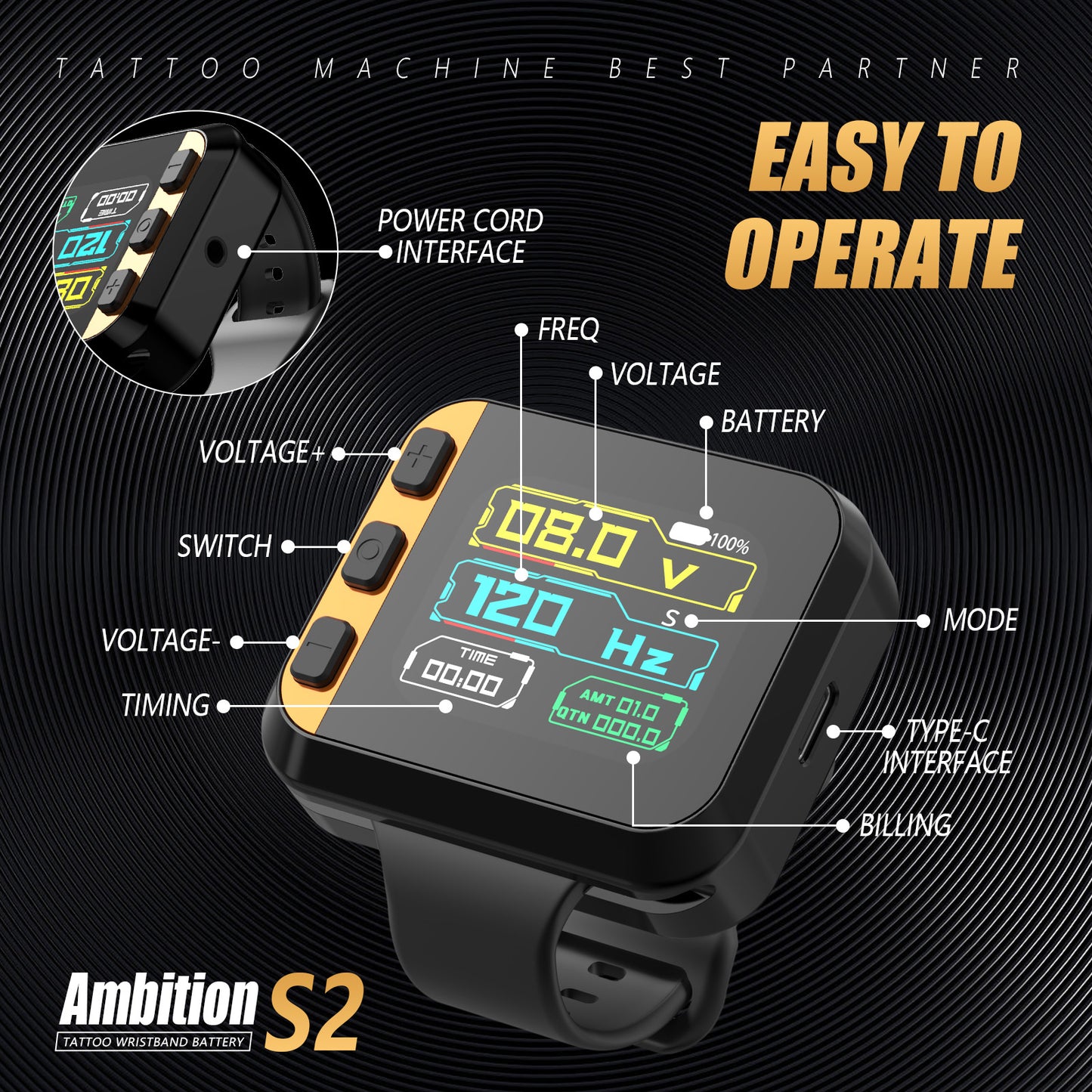 Ambition Claws Tattoo Gun+S1 Power Supply
