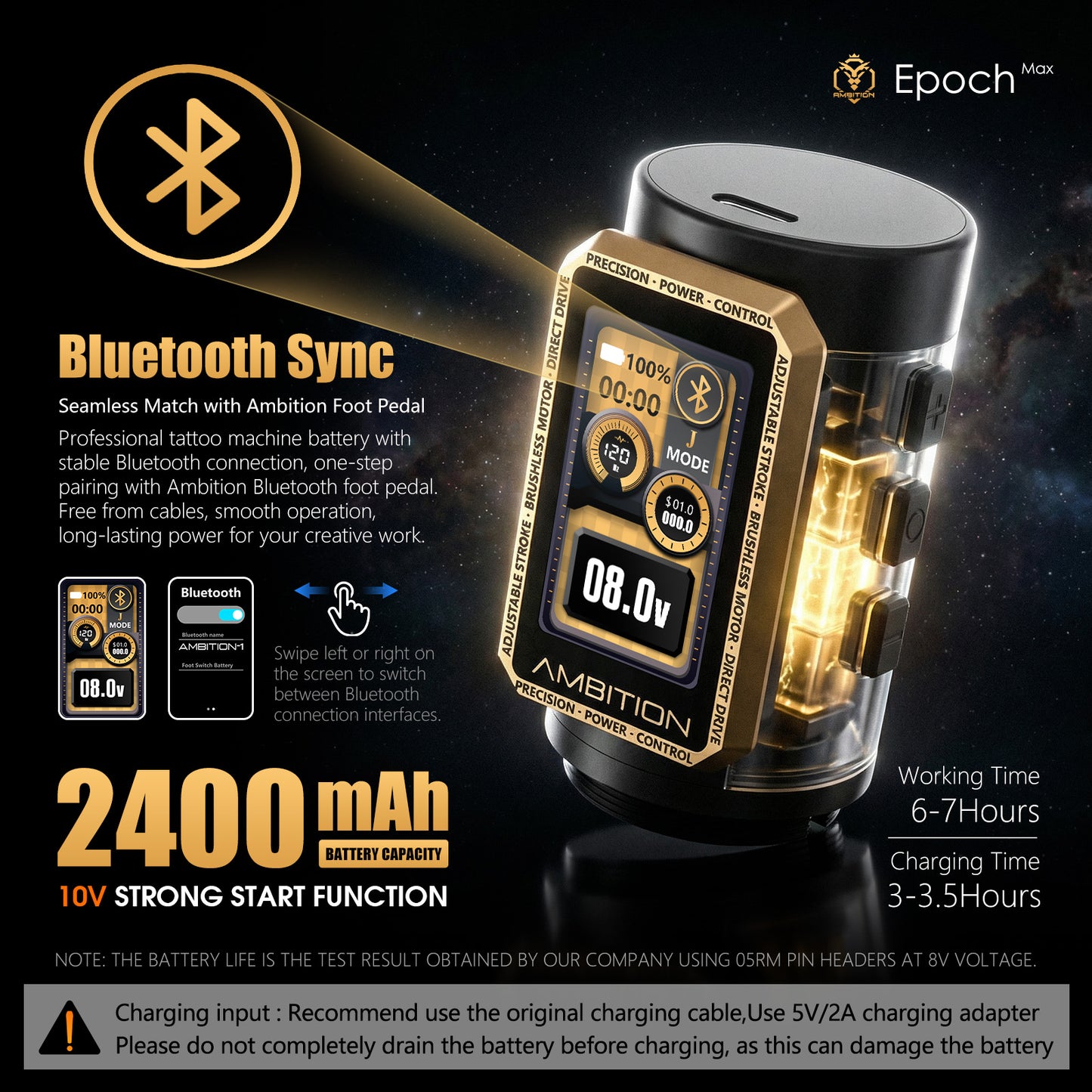 Ambition Epoch Max Tattoo Gun 2400mAh