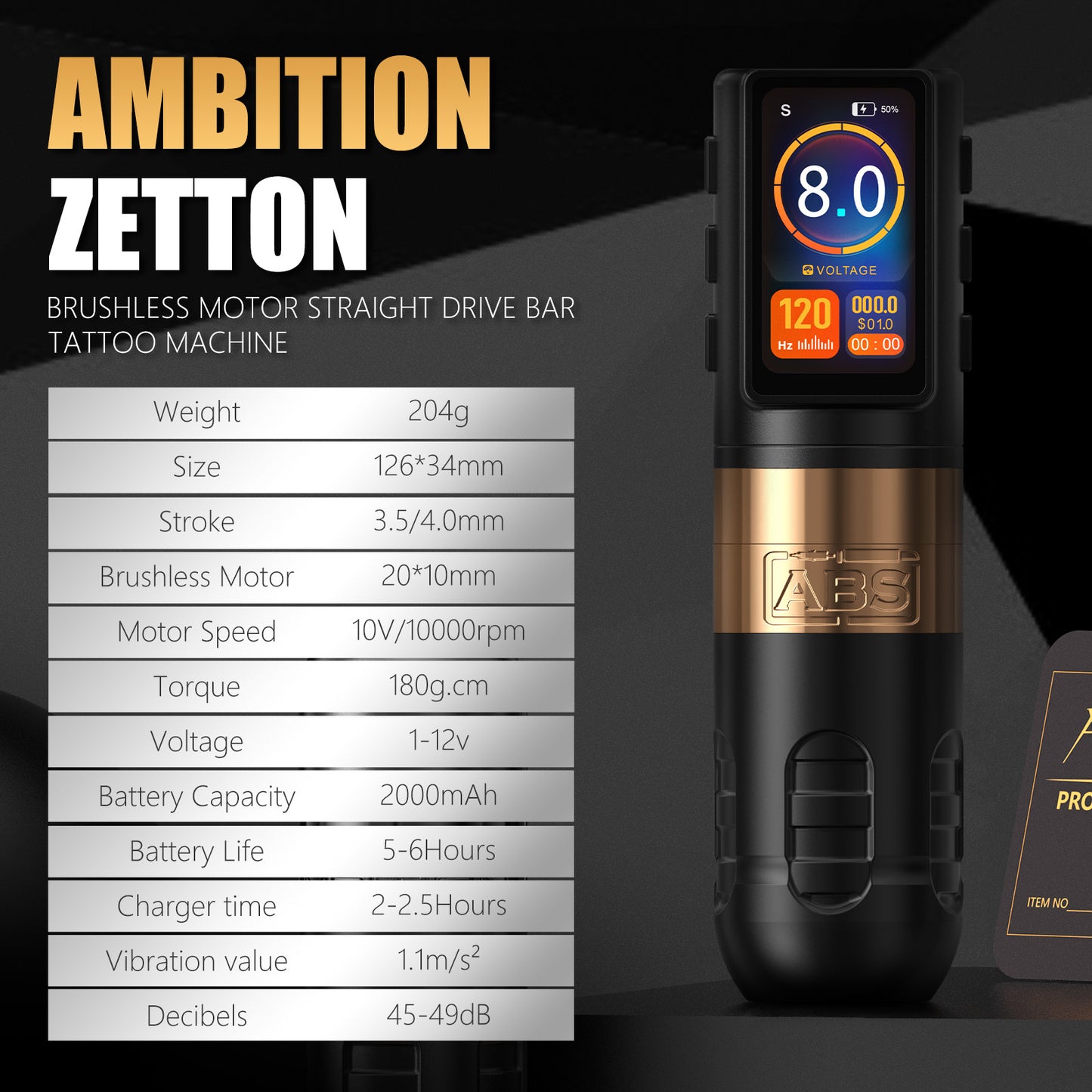 Ambition Zetton Tattoo Machine 2000mAh