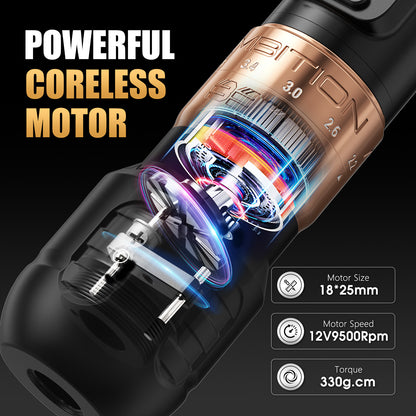 Ambition Seher Plus Wireless Tattoo Machine with 6 Strokes Length 2.2mm-4.2mm