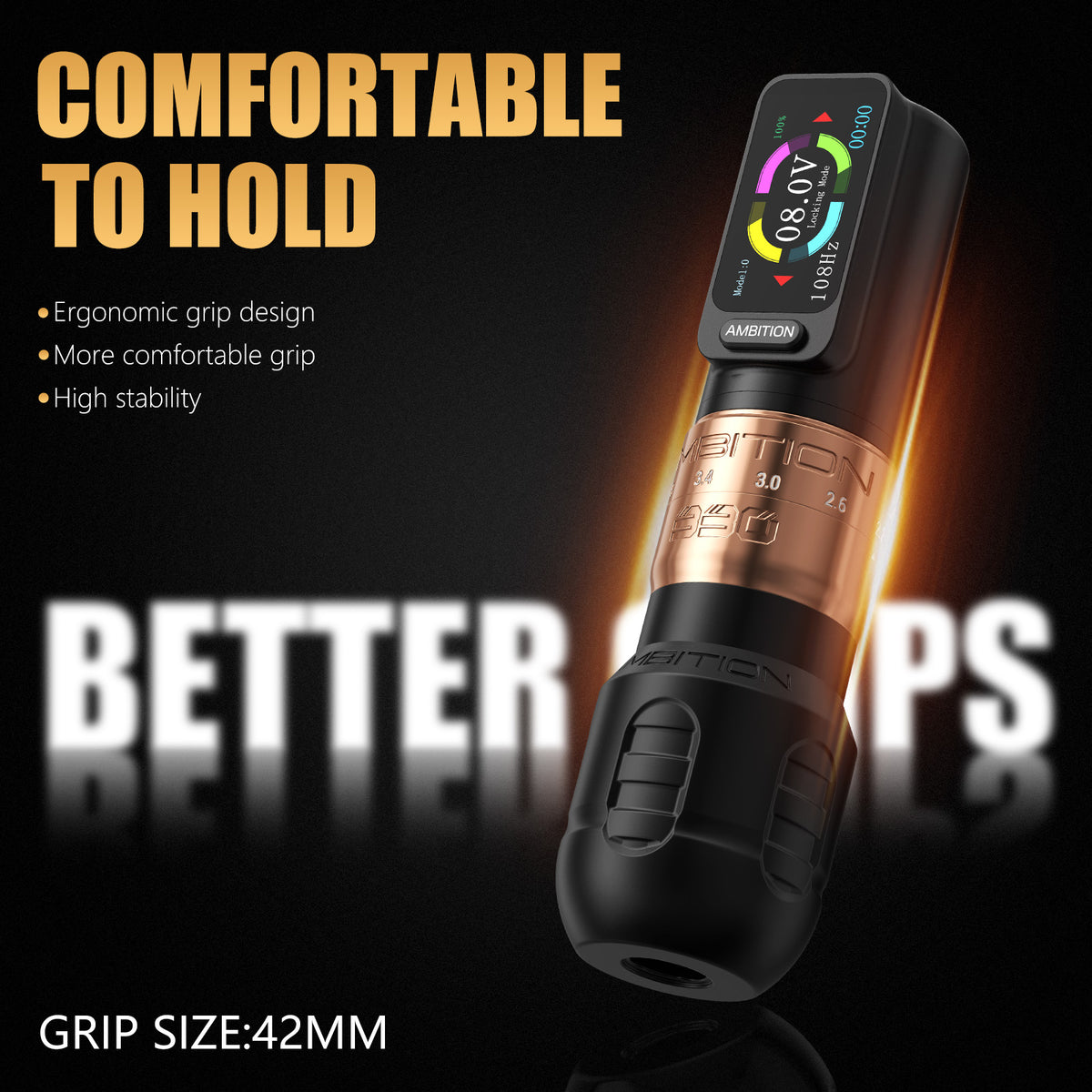 Ambition Seher Plus Wireless Tattoo Machine with 6 Strokes Length 2.2mm-4.2mm