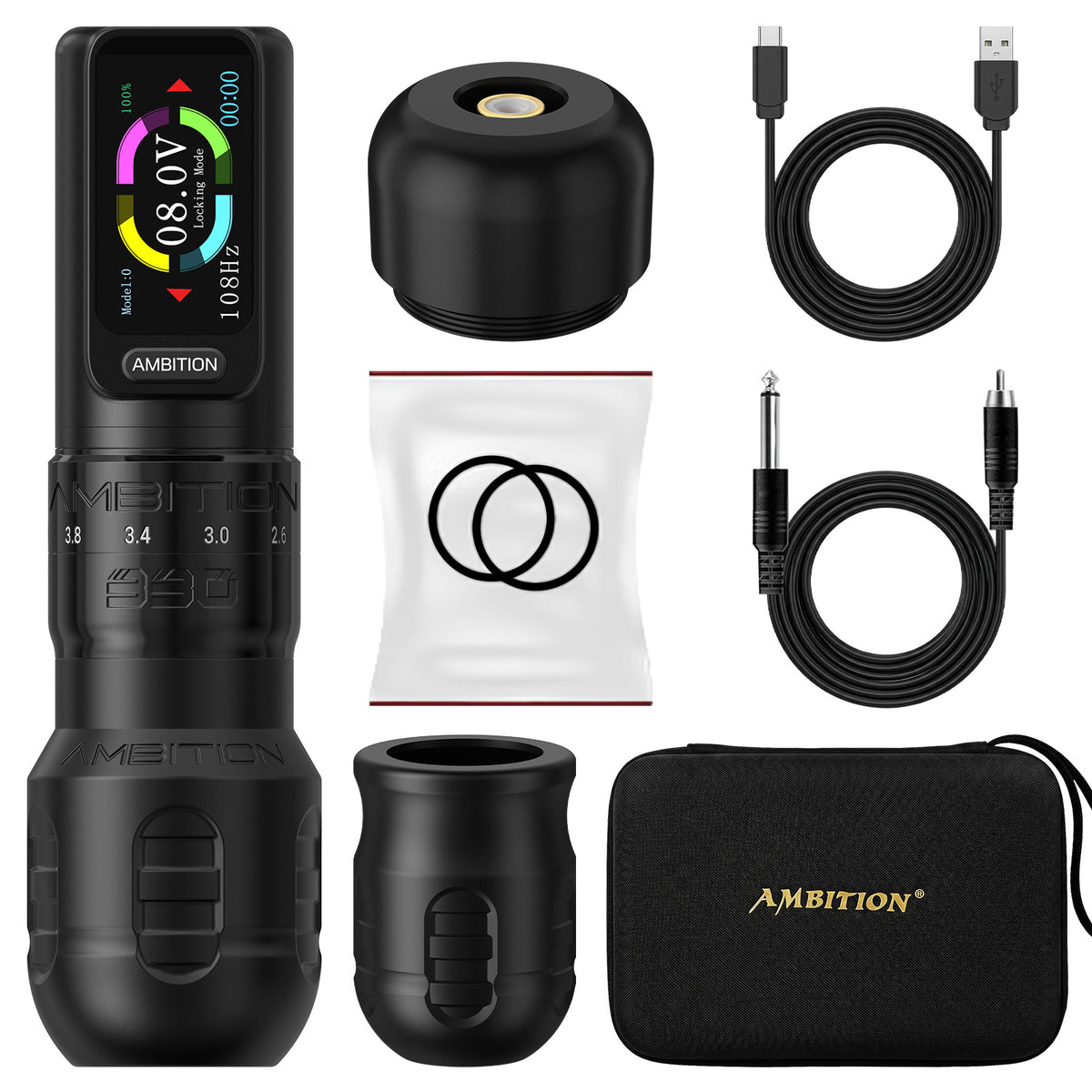 Ambition Seher Plus Wireless Tattoo Machine with 6 Strokes Length 2.2mm-4.2mm