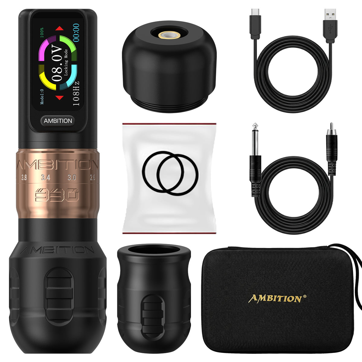 Ambition Seher Plus Wireless Tattoo Machine with 6 Strokes Length 2.2mm-4.2mm