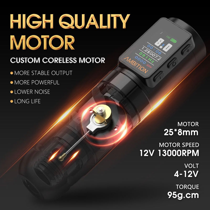 Ambition Soldier Wireless Tattoo Gun 2400mAh