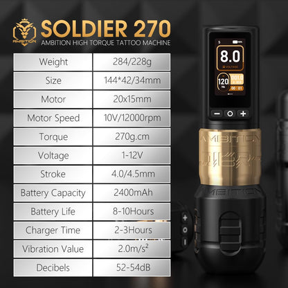 Ambition Soldier270 Tattoo Machine 2400mAh