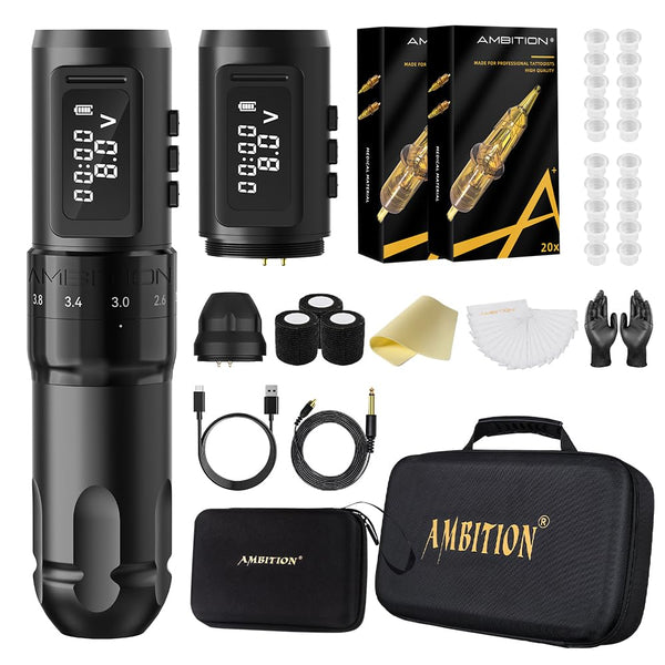 Tattoo Kit - Ambition Mars-U Wireless Tattoo Machine Kit 1800mAh