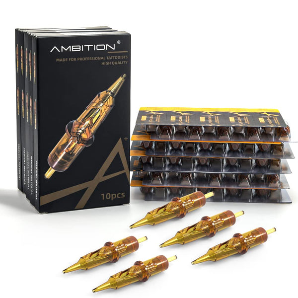 Ambition Glory Tattoo Cartridges #10 Bugpin 1RL Needles Disposable 50pcs 0.3mm 1 Round Liner