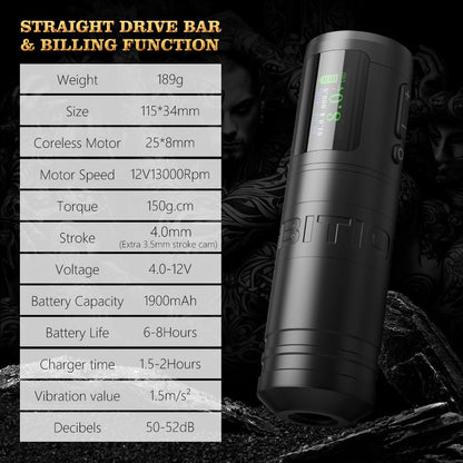 Ambition Ninja Ultra Tattoo Machine 1900mAh