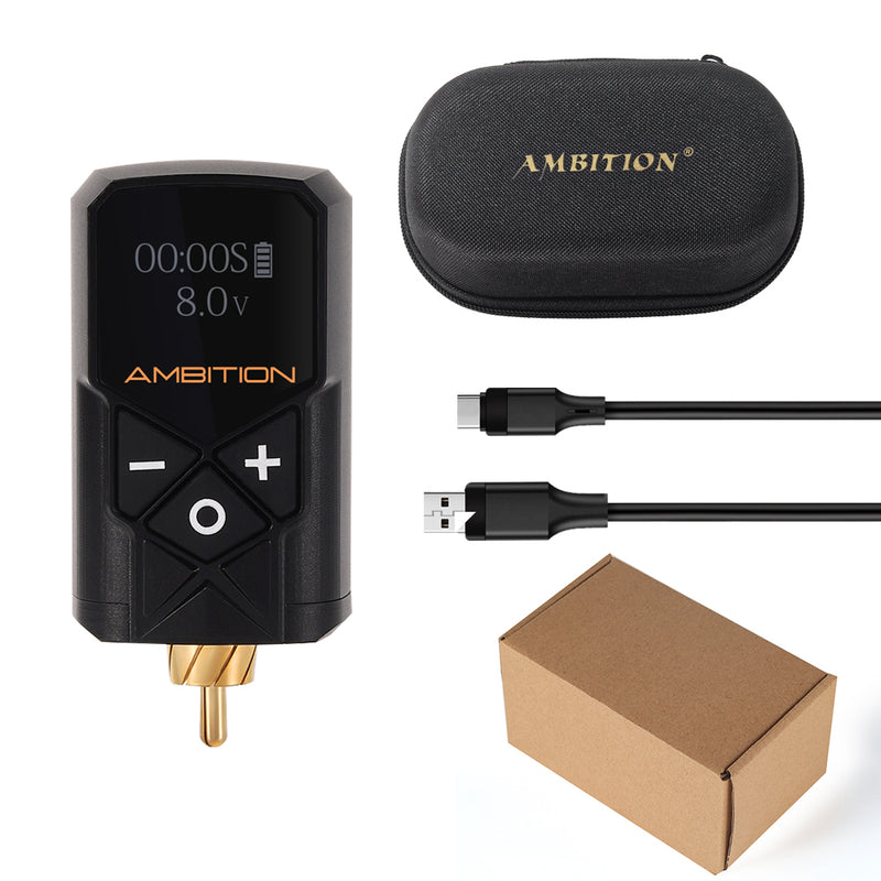 Ambition Kuark Wireless Tattoo 2400mAh Battery RCA Interface Power Supply