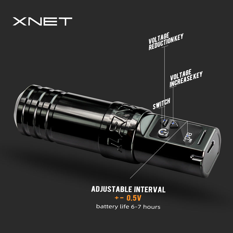 XNET-máquina giratoria para tatuajes inalámbrica profesional, pluma con Motor Sin Núcleo de CC, batería de 2400mAh para artista de tatuajes de maquillaje permanente