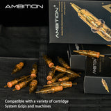 Ambition Glory Cartucho de tatuaje Agujas curvadas Magnum RM -20 piezas 