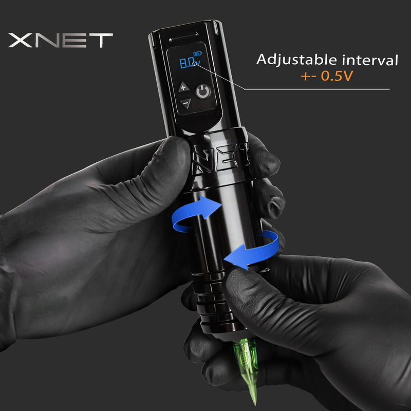 XNET-máquina giratoria para tatuajes inalámbrica profesional, pluma con Motor Sin Núcleo de CC, batería de 2400mAh para artista de tatuajes de maquillaje permanente